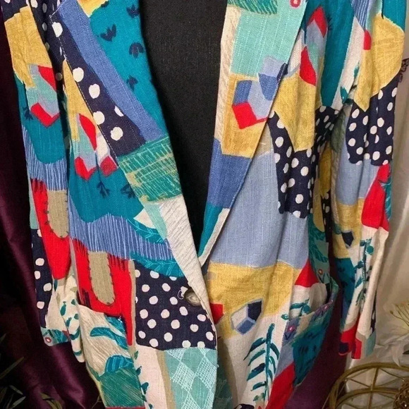 Vintage Danielle B. Abstract Colorful Blazer , size medium - Picture 4 of 5